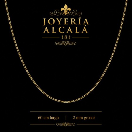 Cadena figaro fina de oro 18k 50 cm